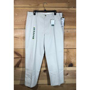 NEW L.L. Bean Wrinkle Free Chino Dress Pants Mens Size 36x30 Flat Front Khaki